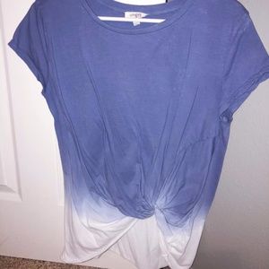 Blue and white tee shirt